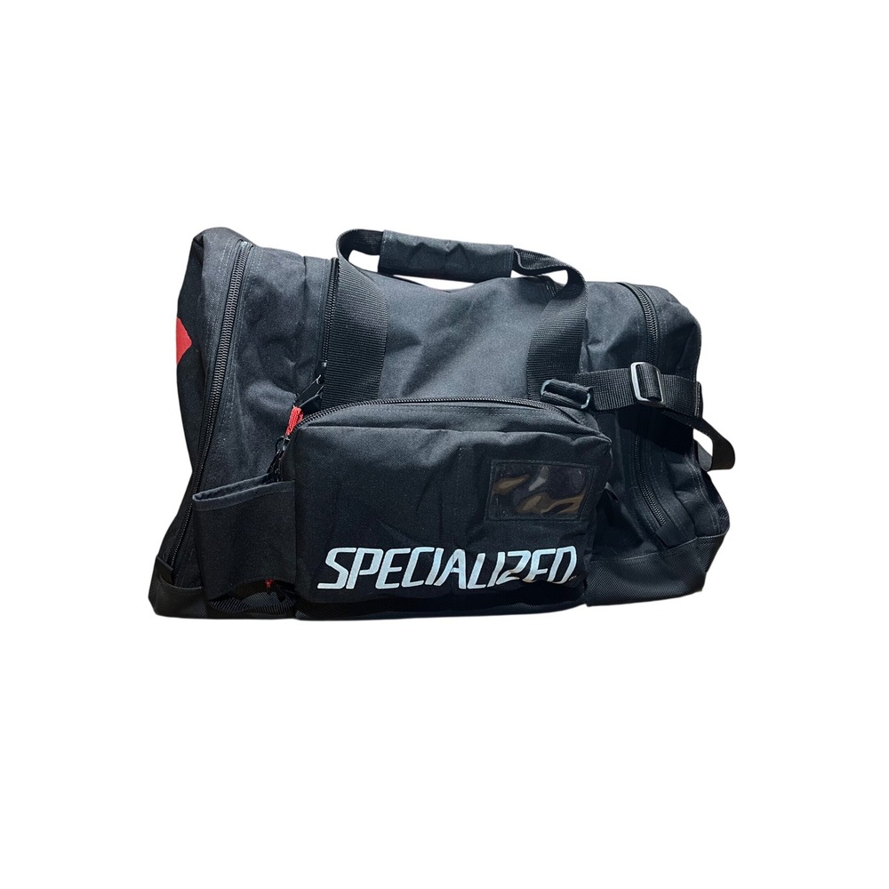 Specialized Cycling Gear Bag Black Duffel Travel Gym Bag Red Logo Large